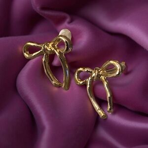 Boutique Bow Earrings OS Goldtone